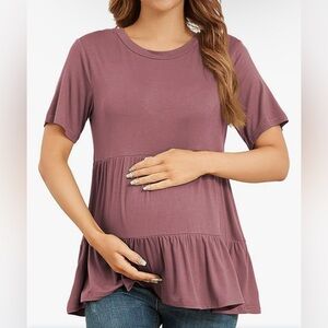 Medium Maternity Short Sleeve Top